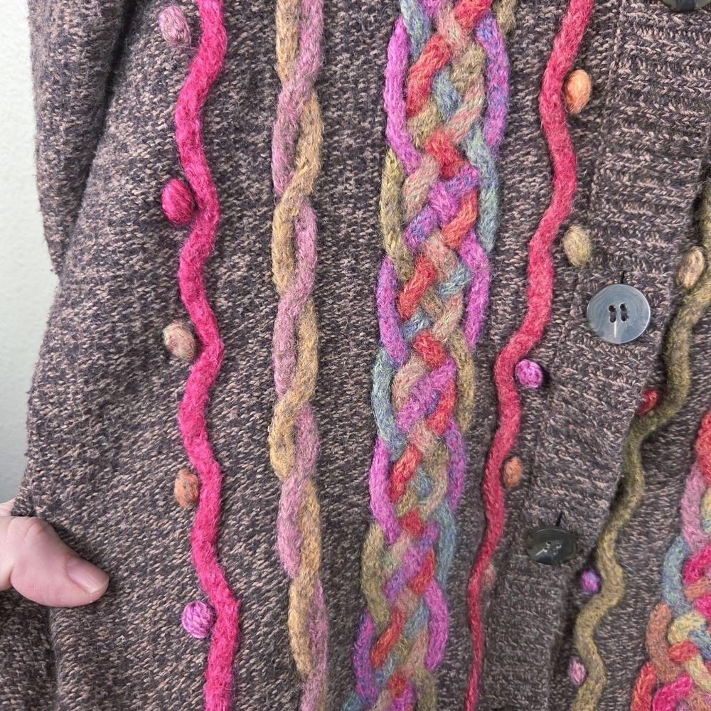 Talbots Wool Blend Cardigan Sweater Brown Multicolor Knit Button Front Women... - Picture 5 of 8